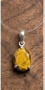 Jewelry Wedding Gift Tiger Eye High Quality Handcraft Gemstone Pendant Necklace <b>Silver</b> <b>Snake</b> <b>Chain</b> Oval Shape Genuine Cut - Product Image 2