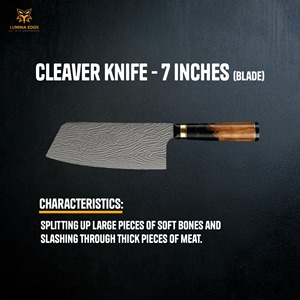 High Quality Handmade Stainless Steel Etched Blade Pattern Design Chef <b>Knife</b> <b>Set</b> 7-Piece Wood Handle Straight - Product Image 3