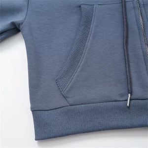 Custom Unisex Tracksuit Sweatsuit Cropped <b>Blazer</b> Flare Pants <b>Set</b> Heavyweight Polyester Fleece Quick Dry Two Piece Winter - Product Image 6