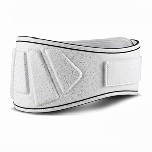 White Glitter Waist <b>Support</b> Neoprene Belt Heavy Strength Neoprene Glitter Belts Workout Trainer Push Up Glitter Neoprene Belts - Product Image 6