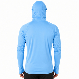 Comfortable <b>Hiking</b> Wear Men Solid Colour Fishing <b>Shirt</b> Premium Quick Dry Sun Screen Masked Hoodie Slim Fit Athletic Sportswear - Product Image 3