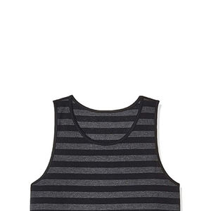 Débardeur tricoté rayé à col rond pour homme – Débardeur décontracté sans manches en tissu recyclé – Gilet de sport durable pour homme - Product Image 3