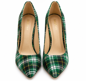 Luxury Women's Tartan Stiletto <b>Heels</b> Custom Special Wedding Party Plaid Pumps OEM/ODM Factory Pakistan - Product Image 1