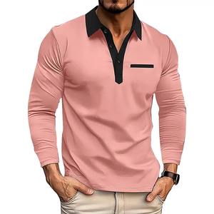 Polo de golf pour hommes de haute qualité, populaire, 50 % polyester, 50 % élasthanne, extensible dans quatre directions, avec fermeture éclair 1/4, logo en relief, personnalisable OEM - Product Image 4