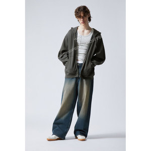 Sweat à capuche zippé surdimensionné personnalisé de haute qualité pour homme, double fermeture éclair, lourd, 100 % coton, respirant, séchage rapide, tricoté - Product Image 4