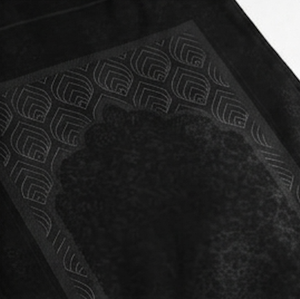 Tapis de prière islamique de luxe noir portable, imperméable, format poche, pliable, en velours, Sajadah, cadeau pour Mu - Product Image 3