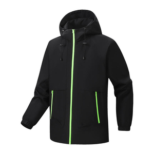 Men's Black Stand Windproof Quilted Varsity Jacket Neon Green <b>Covered</b> <b>Button</b> Casual Winter Waterproof Breathable Front - Product Image 4