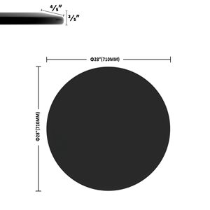 Piano del Tavolo Rotondo in Vetro Temperato da 28 Pollici, Spessore 2/5 Pollici, Bordo Smussato Lucidato, Tavolino da Caffè Nero - Product Image 4