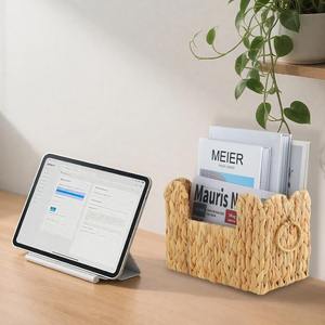 Panier en jacinthe d'eau pour rangement sur table, panier de rangement artisanal, vente en gros, écologique, fabriqué au Vietnam - Product Image 5