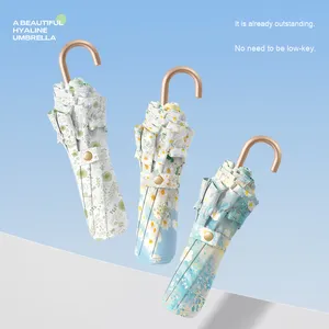 ร่มกันแดด UV น้ำหนักเบา พกพาสะดวก ดีไซน์สวยหรู พร้อมห่วงทองขนาดเล็ก ควบคุมการใช้งานด้วยมือ ใช้ได้ทั้งกันแดดและกันฝน - Product Image 1