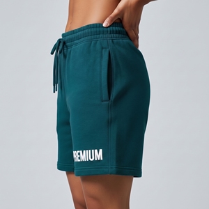 <b>Women's</b> Cotton Fleece Loose Fit <b>Bermuda</b> <b>Shorts</b> Solid Color Drawstring Waist Casual Athletic Wear Mid Rise Pockets Winter Style - Product Image 3