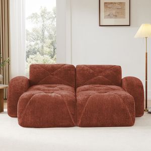 Divano a 2 Posti in Velluto Trapuntato, Design Ergonomico Senza Struttura, Base in Spugna ad Alta Densità 32D, Antiscivolo, Arredamento per Soggiorno - Product Image 2