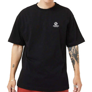 เสื้อยืดผู้ชายสไตล์สตรีท แขนสั้น ทรงหลวม ไซส์ใหญ่ สีดำ วินเทจลำลอง น้ำหนัก 300 กรัม ผ้าฝ้าย 100% ระบายอากาศได้ดี ขายส่ง - Product Image 1