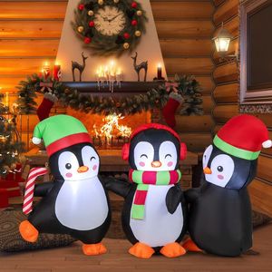 Pinguini Gonfiabili Natalizi con Luci LED Integrate, Decorazioni per Esterni per le Feste - Product Image 1