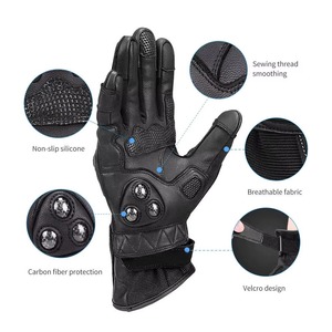 Guantes de Motocicleta Unisex de Alta Calidad, Personalizados, de Cuero, Transpirables, Resistentes al Viento, con Protección para los Nudillos, Pantalla Táctil, en Venta - Product Image 3