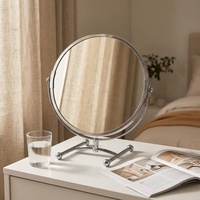 Miroir de maquillage sur pied, miroir de table rond grossissant pour cosmétiques