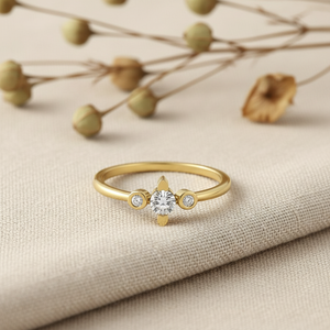 Anillo de Compromiso con Diamante Cultivado en Laboratorio, Diseño Abierto de Tres Piedras, Anillo de Boda Moderno para Mujer, Joyería de Regalo - Product Image 5