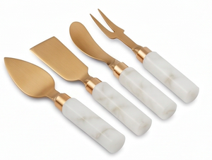 Elegant <b>Cheese</b> <b>Knife</b> <b>Set</b> With Marble Handles And Copper Blades Durable Design For Kitchen Use Restaurant Use And Home Use - Product Image 1