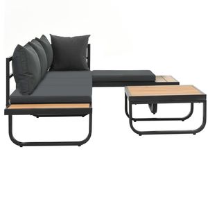 Set di 2 Divani Modulari Medi in Alluminio Antracite per Arredamento da Giardino - Product Image 3