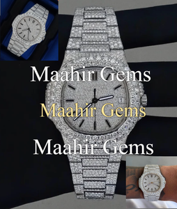 Montre de luxe pour homme entièrement automatique en acier inoxydable, très résistante à l'eau (10 bars), avec diamants Moissanite VVS glacés – Nouveauté très demandée - Product Image 2
