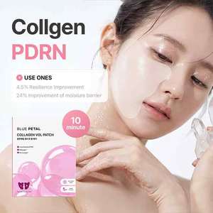Patch pour les joues en microfibre de collagène Blue Petal pour raffermir et lutter contre le vieillissement, soin hydratant et élastifiant, Lotus PDRN - Product Image 1