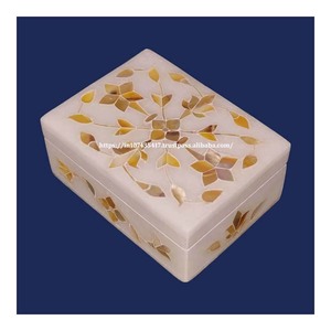 Caja de incrustaciones de mármol de piedra de la mejor calidad del producto de diseño de nueva colección con uso del producto de nácar para artículo de regalo de piedra de joyería - Product Image 1