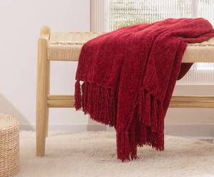 Plaid en chenille de luxe personnalisé, couleur rouille nordique, 100 % polyester, respirant, non toxique, écologique, portable, pour toutes les saisons - Product Image 5