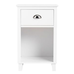 Comodino Moderno e Semplice in MDF Bianco Verniciato a Spruzzo 40*30*63cm con Gambe Alte e Due Cassetti - Product Image 4