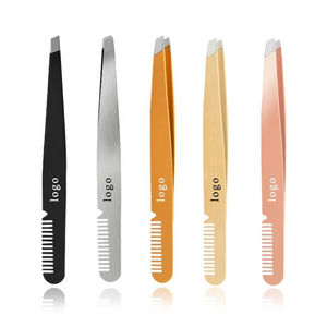 Professional <b>Pointed</b> Tip Stainless Steel Comb Tweezer for Eyebrow Grooming Hair <b>Removal</b> Handmade Luxury Beauty <b>Tool</b> High Quality - Product Image 6