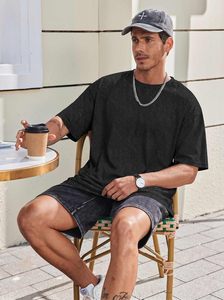 Camiseta Moderna para Hombre, Talla Grande, Corte Holgado, Hombros Caídos, Manga Corta, Estilo Casual Urbano, Transpirable, de Secado Rápido, Algodón Ecológico - Product Image 6