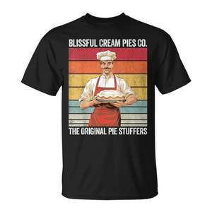 Camiseta Blissful Cream Pies Co Vintage Cream Pie para adultos, unisex, corte clásico, cuello redondo, manga corta, serigrafía - Product Image 1