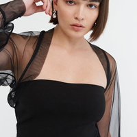 Personalizado de las mujeres de manga larga con estilo Bolero Shrug Mujeres Club Wear Cover Up Shirt Sexy Open Front Cropped Bolero Shrug Mujeres