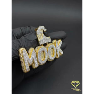 " MOOK " Lab Grown Name Necklace <b>Iced</b> <b>Out</b> Custom Pendant Hip Hop <b>Chain</b> Luxury Jewelry Gift - Product Image 6