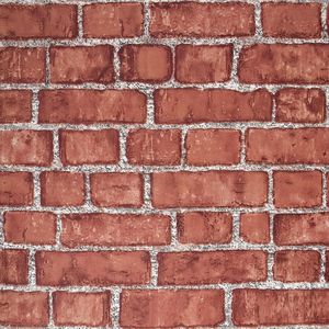 Papel Tapiz de Ladrillo Rojo de 18 Pulgadas de Ancho x 118 Pulgadas de Largo, Papel Adhesivo Removible, Papel Tapiz 3D con Efecto Ladrillo - Product Image 1