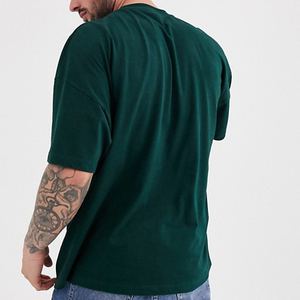 Oversized Long Solid <b>T</b>-<b>Shirt</b> for Men <b>High</b> Quality Short Sleeve Tee <b>with</b> Extended <b>Neckline</b> Cotton Eco-Friendly & Quick Dry - Product Image 6