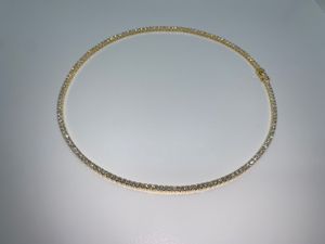 Collar de cadena de tenis de moissanita, plata de ley 925, dos tonos, cadena de diamantes VVS, joyería de lujo estilo hip hop, regalo para hombres - Product Image 6