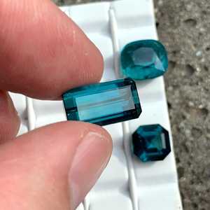Tourmaline bleue indicolite naturelle, émeraude taille coussin, pierre précieuse en vrac, vente en gros, fournisseur OEM personnalisé, exportation - Product Image 4