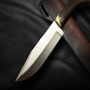 Handmade Industrial Grade Stainless Steel Hunting Knife Stag Horn Handle <b>Drop</b> Point Tactical Outdoor Knife OEM Customizable - Product Image 3