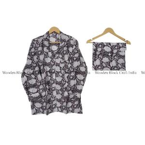 Conjunto de Pijama de Verano para Mujer, 100% Algodón Natural, Estilo Vintage, 3 Piezas, Camisa con Botones, Encaje Floral, Ropa de Dormir Cómoda - Product Image 4