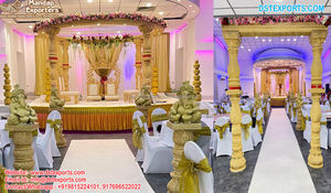 Conjunto de Mandap para Boda Hindú Radha Krishna, Último Modelo en Fibra Dorada, Decoración para Bodas en Malasia - Product Image 6