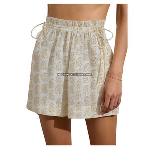 Shorts d'été personnalisés pour femmes, avec cordon de serrage, taille élastique, qualité supérieure, 100 % coton, écologiques, séchage rapide - Product Image 2