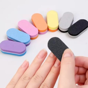 Lima de Uñas de Esponja de Doble Cara OME, Grano 180, Diseño Zebra, Patrón Recto, Reutilizable, Paquete de 200 Unidades, Empaque en Caja de Color, Cuidado de Uñas - Product Image 3