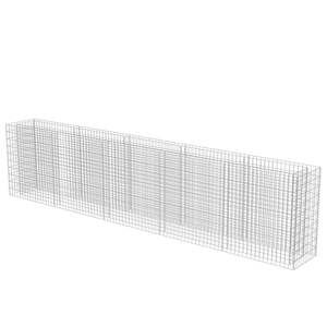Jardinière surélevée en gabion 177,2x19,7x39,4 pouces en acier galvanisé argenté, style rustique - Product Image 5
