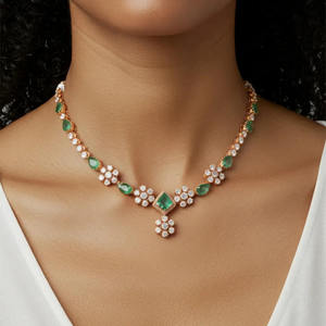 Ensemble collier et boucles d'oreilles Clean Premium Finish, fabriqué en argent sterling 925 Gajaah, pour femme, pour occasions spéciales. - Product Image 1