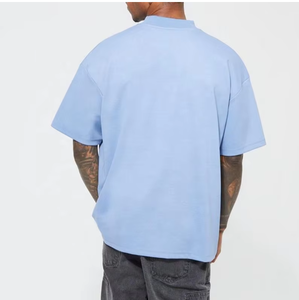 <b>Men's</b> Oversized <b>Pink</b> Cotton <b>T</b>-<b>Shirt</b> Regular Sleeve O-Neck Letter Pattern Casual Anti-shrink 210g Knitted Jersey Fit - Product Image 2