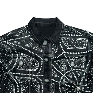 <b>Mens</b> Rhinestone Jean <b>Jacket</b> Custom <b>Denim</b> <b>Jacket</b> <b>for</b> Party and Streetwear - Product Image 2