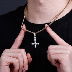 Pendentif Hip Hop en diamant cultivé en laboratoire VVS1, pendentif croix unique, argent sterling 925, pendentif de luxe - Product Image 3