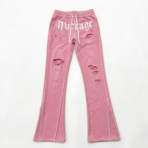 Chándal de hombre de algodón de alto gramaje, corte holgado oversize, con efecto desgastado, bordado, apliques, lavado ácido, cremallera y pedrería - Product Image 4
