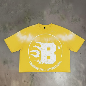 custom Direct <b>Spray</b> Diamond High-quality Street Fashion Brand Short Sleeved T-shirt for Men - Product Image 1