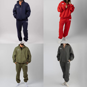 Conjunto de Sudadera con Capucha y Pantalones Deportivos Unisex para Hombre y Mujer, 500 GSM, Talla Grande, Personalizable, con Cierre Completo - Product Image 3